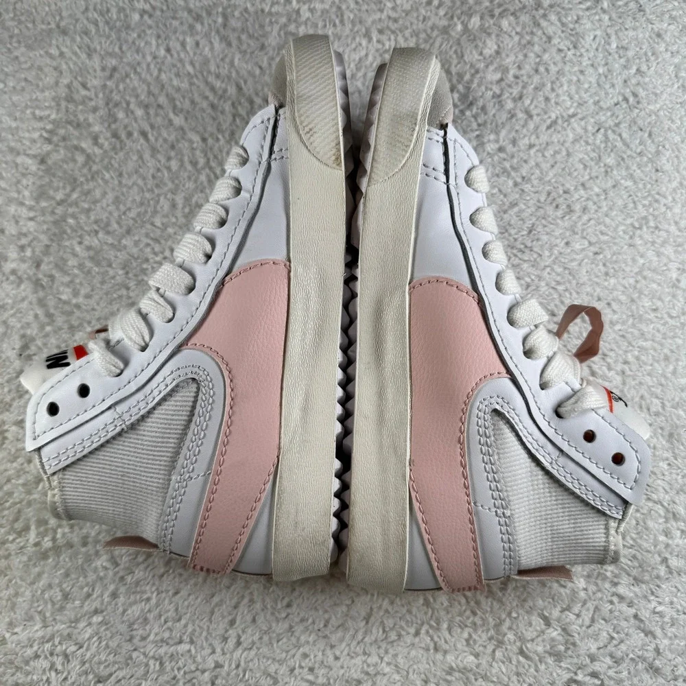 Nike Blazer Mid 77 Jumbo Women 8.5 White Pink Oxford Clean Shoe Sneaker High Top